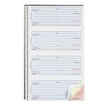 Blueline Receipt Book with Spiral Binding 100 Numbered Carbonless Triplicates Bilingual 10-5/8-Inchx6-5/8-Inch (DC4084BT)