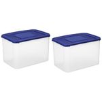 Amazon Brand - Solimo 10 Litres Modular Container with Airtight Lid Kitchen Storage/Organiser, Multi-Purpose Containers, BPA Free for Whole Grains, Flour, Snacks, Cookies, Pasta (Blue, Set of 2)