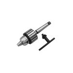 Iron Drill Chuck with Key Black and Silver (Taper 16mm Drill Chuck)