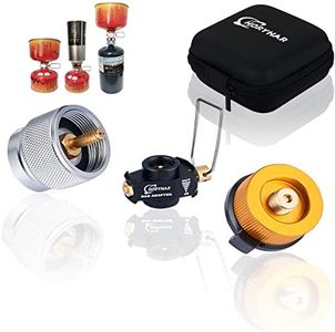 Gas Refill Adapter- Butane to Propane Adapter- Isobutane Fuel Canister- / 8 OZ Butane Refill & Propane Tank 16 OZ Adapter & EN417 Lindal Valve Canister Shifter / Camping Stove Adapter with Air Vent Function Gas Saver Saves More Money Essential for Camping and Travel (3PCS ADAPTER (BLACK))