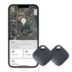 TKMARS Smart Bluetooth Item Finder 2-Pack Key Finder 80DB Waterproof Anti-lost GPS Tracker for Elderly Wallet Pet Compatible with Apple (Only IOS System)