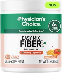 Physician's CHOICE Easy Mix Fiber for Digestive Health & Regularity - No Grit - Daily Prebiotic Soluble Fiber Powder Supplement for Women and Men - Peach Mango - 30 Servings