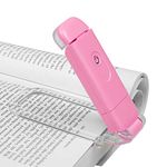 DEWENWILS Book Reading Light, Amber and Warm White Clip On LED with USB Rechargeable, 4 Brightness Adjustable for Kids, Bed, Bookworms(Pink)