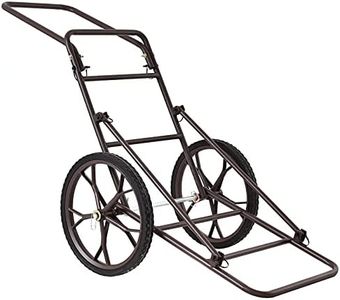 Tangkula Folding Deer Cart, 500lbs Heavy Duty Steel Hunting Game Cart with 2 Wear-Resistant Rubber Wheels, Utility Gear Hauler Cart for Hunting, Hauling Game, Hunting Equipment (Brown)
