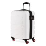 Swiss Gear ABS 19-inch Expandable Hardside Textured White Trolley Bag