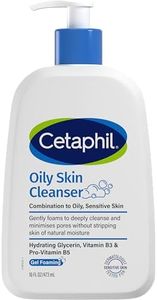 Cetaphil Oily Skin Cleanser 473mL, Soap-Free Low-Lather Gel, with Glycerin, Niacinamide & Pro-Vitamin B5, Helps Minimise Pores, Non-Comedogenic, Sulphate-Free, Hypoallergenic, Dermatologist Tested