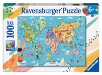 Ravensburger Map of the World 100 Piece Jigsaw Puzzle for Kids Age 6 Years Up