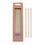 PME CA095 Gold Extra Tall Candles 7in 16pk, Wax