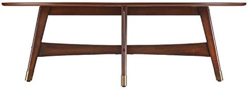 SEI Furniture Rhoda Oval Coffee Table, Dark Sienna/Antique Brass