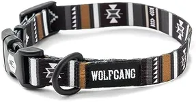 Wolfgang Adjustable Dog Training Collars, Durable & Easy to Clean Nylon Dog Collar with Quick Clip Buckles, for Training & Daily Use Made in USA, NewMoon Print, (1 Inch x 18-26 Inch)