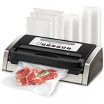 Bonsenkitchen Vacuum Sealer Machine, Globefish Technology for Perfect Vacuum Sealing, Powerful Low-Noise Food Vacuum Sealer with Easy Handle Design, Built-in Cutter and Bag Storage, VS4100