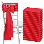 fani 60 PCS Red Satin Chair Sashes Bows Universal Chair Cover for Wedding Reception Restaurant Event Decoration Banquet,Party,Hotel Event Decorations (7 x 108 inch)