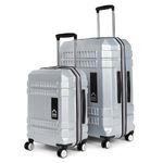 uppercase Bullet, Trolley Bag Set Of 2 (S+L) Hard Cabin & Check-In Luggage, Anti-Scratch, Tsa Lock & Anti-Theft Zippers, 2000 Days Warranty (Silver, 32 X 54 X 74 Cm, Spinner)