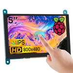 Hosyond 5 Inch IPS LCD Touch Screen Display Panel 800×480 Capacitive Screen HDMI Monitor for Raspberry Pi 5/4/3, BB Black, Windows 10 8 7