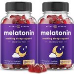 (2 Pack) Melatonin Gummies | Natural Sleep Aid Supplement Drug-Free | 120 Sleep Gummies | 2.5mg, 5mg or 10mg Dose | Sleeping Pills Substitute | Vegan & Non-GMO | Natural Berry Flavour