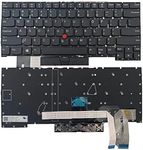 Laptop Replacement US Layout Keyboard for Lenovo Thinkpad T490s T495s SN20R66042 02HM208 02HM280 Black