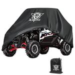 XYZCTEM UTV Cover with Heavy Duty Black Oxford Waterproof Material, 134" x 70" x 75" (340 178 191cm). Protects UTV from Rain, Hail, Dust, Snow, Sleet, and Sun (2-3 Seater)