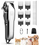 Dog Grooming Kit, Professional Dog Clippers for Thick Heavy Coats/Low Noise, Dog Hair Trimmer for Grooming 7000 RPM, Cordless Pet Clippers with Stainless Steel Blade, Dog Shaver Cat for Pets & Animals