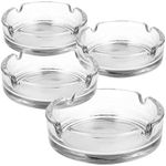 com-four® 4x ashtrays made of glass - ashtrays for household and catering - glass ashtrays for cigarettes - smoking collectors made of 5 mm thick glass - table ashtrays (04 pieces - transparent)