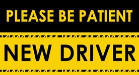 New Driver Please Be Patient Vinyl Sticker Decal for Vehicles Cars Bike 3.5x6 inches