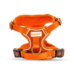 KIBBO Premium Reflective Vest Dog Harness | Soft Breathable Mesh and Oxford Nylon Fabric | Padded Control Handle with No Pull Front & Back Clip | Adjustable Straps & Dual Lock Buckle (Large, Orange)