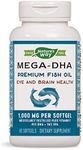 Nature's Way Mega-DHA Premium Fish Oil, Supports Eye and Brain Health*, Omega-3, 60 Softgels