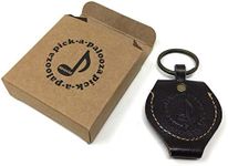 Pick-A-Palooza DIY Guitar Pick Punch Leather Key Chain Pick Holder - Brown