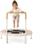LeJump 36" Indoor Trampoline for Toddler, ASTM Certified Foldable Mini Kids Trampoline with Anti-Slip Handle, Small Kids Trampolines Age 1-6, Toddler Boy Girl Gifts(Circus Friends)