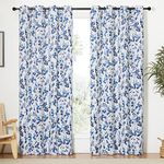 KGORGE Printed Blakcout Curtains Drapes Room Darkening Bedroom Curtains 100% Privacy Window Treatment for Living Room Patio Sliding Glass Door, 2 Panels, 52 inches Wide x 95 inches Long, Blue