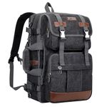 WITZMAN Travel Backpack for Men Large Carry On Canvas Backpack Duffel Bag Fit 17 inch Laptop Women （A6617-3 Black）