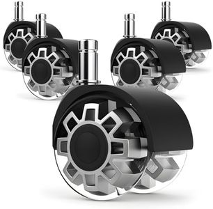 Office Chair Wheels Replacement-Heavy Duty Rubber Wheels for Office Chair(2200Lbs)-2''Universal Size Office Chair Casters,Smooth & Safe Rolling for All Floors Including Hardwood and Carpet(Set of 5)