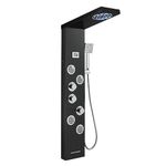 TSIBOMU Shower Panel Tower System with LED Rainfall Shower Head, Bathroom Shower Tower with Body Massage Jet, Handheld Shower, Tub Spout, Stainless Steel Shower Column Black