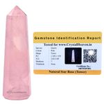 Crystal Heaven Certified Star Rose Quartz Crystal Tower Obelisk Point For Chakra, Healing & Balancing-Aaa Grade Original Certified Gemstone Agate For Reiki Meditation Yoga Spiritual (2-3 Inches)