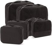DoubleTrip Packing Cubes for Travel Accessories Luggage Organizer Bag Set Clothes Carry on Suitcase Bags (Black)
