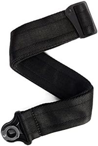 D'Addario Auto Lock Guitar Strap - Acoustic & Electric Guitar Accessories - Easy to Use Auto Locking Guitar Straps - Uses Existing Guitar Strap Buttons - Nylon - Black