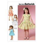 Butterick Patterns 6201, Children's/Girls Dress,Sizes, Linen, White, CDD (2-3-4-5)