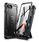 Dexnor for Apple iPhone 7 Plus/8 Plus Case, [Built in Screen Protector and Kickstand] Heavy Duty Military Grade Protection Shockproof Protective Cover for Apple iPhone 7 Plus/8 Plus - Black