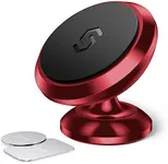 Magnetic Phone Car Mount, Syncwire Car Phone Holder for Dashboard, Cell Phone Car Kits, 360° Adjustable Magnet Cell Phone Mount Compatible with iPhone, Samsung, LG, GPS, Mini Tablet - Red