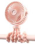 Portable Pram Fan, 5200 mAh Rechargeable Personal Fan, with 360° Rotate Flexible Tripod and TYPE-C Port 3 Speed Small Mini USB Clip-on Fans Can Handheld and Desk for Stroller Car Seat Crib Outdoor