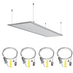 OTTYMO 4Pcs Ceiling Light Hanging Line Panel 1 Meter Suspension Cables Kit Adjustable Stainless Steel Wire Ropes Hanging Fixing Kit for Ceiling LED Panel Light Aquarium Lights Linear Pendant