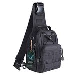 G4Free Lightweight Tactical Assault Small One Strap Sling MOLLE Backpack (A-Black)