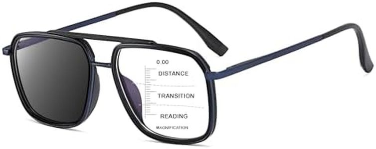 HOOBAY Photochromic Progressive Multifocus Reading Glasses For Men,Progressive Readers No Line Quick-Transition Sunglasses