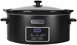 HOMECOOKIN 8 Quart Programmable Slow Cooker, Kitchen Appliances, Perfect Kitchen Small Appliance for Family Dinners, Black Stainless Steel