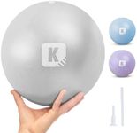 KAYMAN Pilates Balls 25cm - Anti-Burst Yoga Ball for Core Strength, Fitness, Balance, and Physical Therapy - Lightweight & Portable Exercise Ball for Home, Gym, or Travel (Grey)