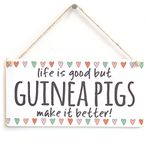 Life is Good but Guinea Pigs Make it Better! - Beautiful Handmade Home Decor Accessory Gift Sign for Guinea Pig Lovers