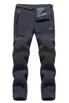 MAGCOMSEN Ski Trousers for Men Waterproof Fishing Trousers Cold Trousers Mens Fleece Lined Workwear Thick Snowboarding Trousers Snow Trousers for Men Climbing Hunting Clothing Grey Trousers