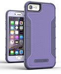 Encased iPhone 8 Case Purple - Dual Layer Tough Case w/Built in Screen Protector (American Armor²) Strong Heavy Duty, Rugged Hybrid Armor