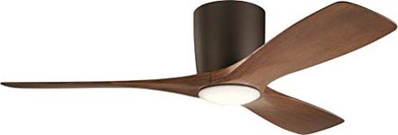 Kichler Volos, 48 inch Ceiling Fan with LED Lights & Wall Control in Satin Natural Bronze for Living Room, Bedroom and Dining Room, 300032SNB