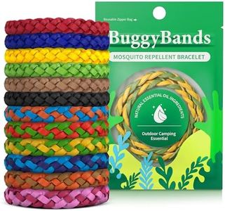 BuggyBands Mosquito Repellent Bracelets, DEET-Free, Individually Wrapped PU Leather Insect & Bug Repellent Wrist Bands (Pack of 24)