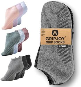 Grip Socks for Women - Pilates Socks with Grips for Women - Non Slip Socks Womens - Grippy Socks for Women - 3 Pairs